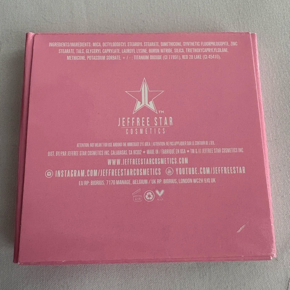 3/$25 Jeffree Star Cosmetics Cotton Candy Pink Pressed Pigment Eye Shadow - Picture 2 of 3